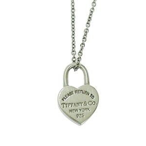 TIFFANY Co Silver to Heart Lock Necklace